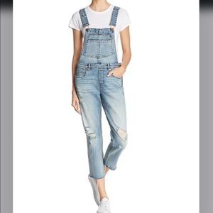 Blank NYC Georgie Distressed Overalls